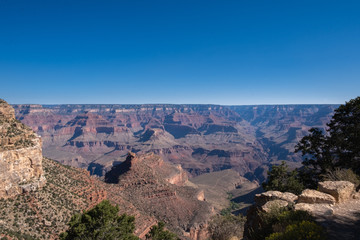 view on the grand canyon and red cliffs