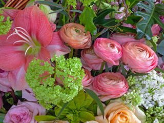 Flower arrangement background with roses