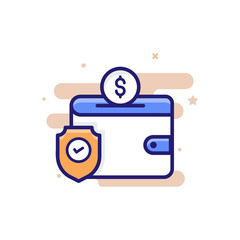 Income Protection Insurance icon Filled Outline Vector Illustration.