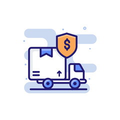 Delivery Insurance icon Filled Outline Vector Illustration.