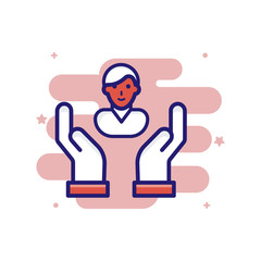 Increase Profit Insurance icon Filled Outline Vector Illustration.