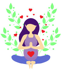 pregnant in yoga lotus position