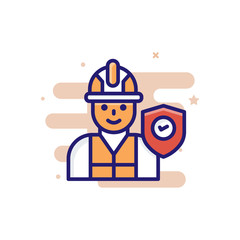 Builder Risk Insurance icon Filled Outline Vector Illustration.