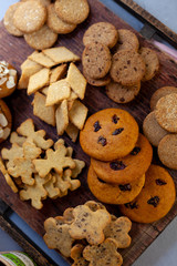 Miscellaneous homemade cookies. Set of baking different types and shapes.