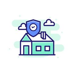 Property Insurance icon Filled Outline Vector Illustration.