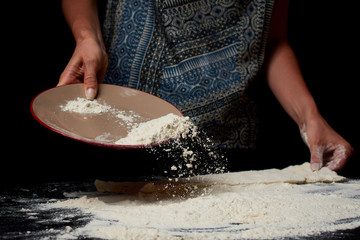 baker prepares homemade cakes