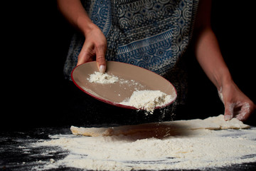 baker prepares homemade cakes