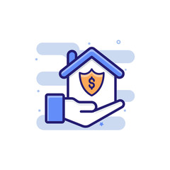 Mortgage Insurance icon Filled Outline Vector Illustration.