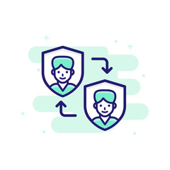 Peer to peer Insurance icon Filled Outline Vector Illustration.