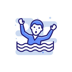 Sinking Insurance icon Filled Outline Vector Illustration.