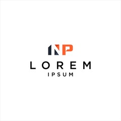 Modern NP Initial Logo Design . Abstract Elegant Black Brand Emblem, Minimalist Corporate Identity, Creative Construction & Business Concept, Vector Icon, Luxury Style