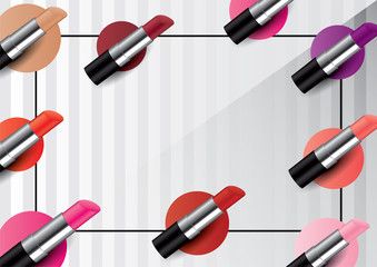 Obraz premium Lipstick vector background with copy space.