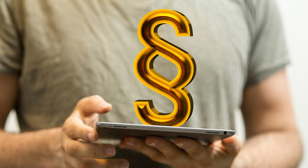 paragraph law sign digital in hand