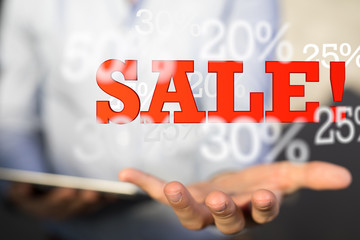 Discount and commission concept 3d