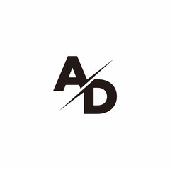 AD Logo Letter Monogram Slash with Modern logo designs template