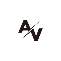 AV Logo Letter Monogram Slash with Modern logo designs template