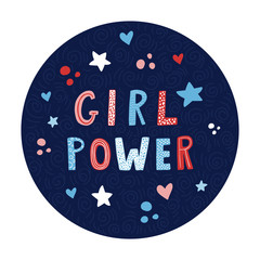 Girl power lettering concept. Feminist slogan. Print for poster or clothes design. 