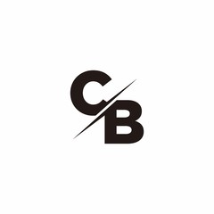 CB Logo Letter Monogram Slash with Modern logo designs template