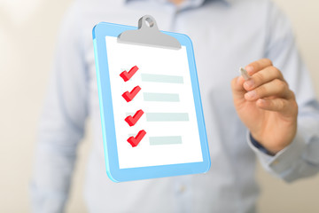 Digital checklist or todo-list displayed .