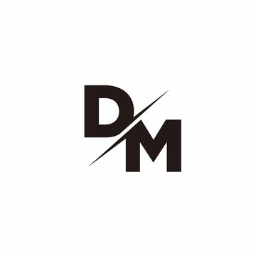 DM Logo Letter Monogram Slash with Modern logo designs template