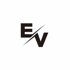 EV Logo Letter Monogram Slash with Modern logo designs template