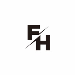 FH Logo Letter Monogram Slash with Modern logo designs template