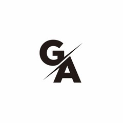 GA Logo Letter Monogram Slash with Modern logo designs template - obrazy, fototapety, plakaty