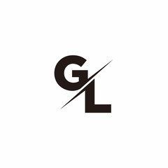 GL Logo Letter Monogram Slash with Modern logo designs template