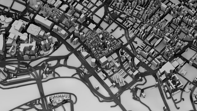 City Future Digital View Map 3d
