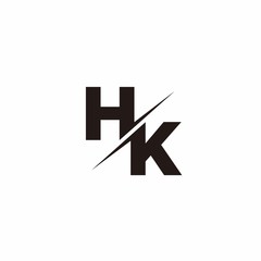 HK Logo Letter Monogram Slash with Modern logo designs template