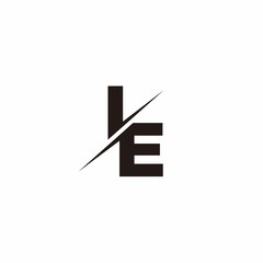 Logo Monogram Slash concept with Modern designs template letter IE