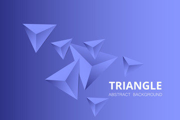 Modern abstract background design of triangular pyramids. Geometric futuristic background. Applicable for logos, banners, brochures, covers, flyers. 3d vector illustration.