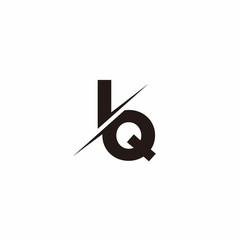 Logo Monogram Slash concept with Modern designs template letter IQ