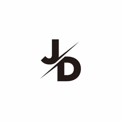 Logo Monogram Slash concept with Modern designs template letter JD