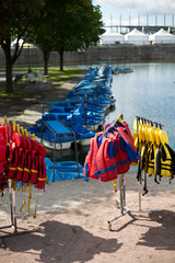 Lifejackets and pedal boats