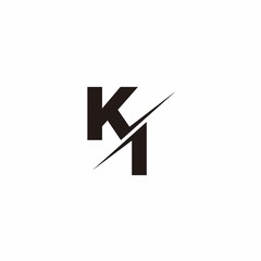 Logo Monogram Slash concept with Modern designs template letter KI