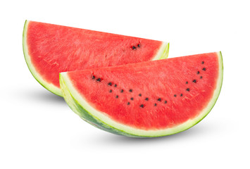 Slice of watermelon isolated on white background.