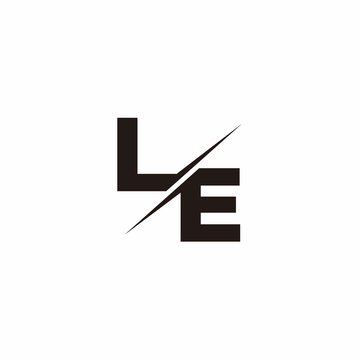 Logo Monogram Slash concept with Modern designs template letter LE