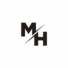 Logo Monogram Slash concept with Modern designs template letter MH