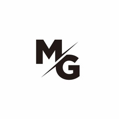 Logo Monogram Slash concept with Modern designs template letter MG - obrazy, fototapety, plakaty