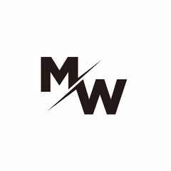 Logo Monogram Slash concept with Modern designs template letter MW
