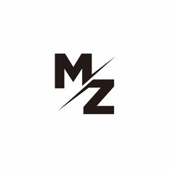 Logo Monogram Slash concept with Modern designs template letter MZ