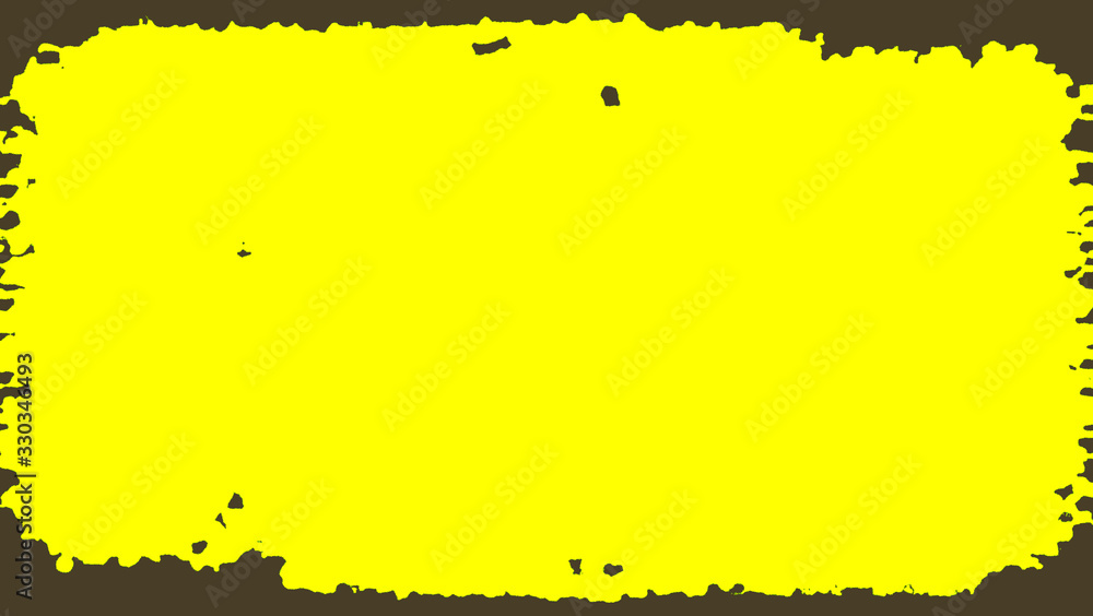 Aufkleber horizontal black and yellow frame. catroon style backdrop. cool simple design of empty surface with 