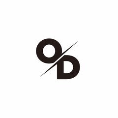 Logo Monogram Slash concept with Modern designs template letter OD