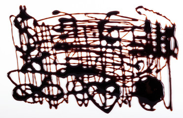 Chocolate syrup drizzle