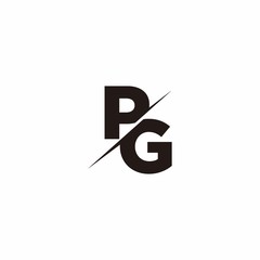 Logo Monogram Slash concept with Modern designs template letter PG