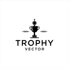 trophy logo design, winner vector image illustration