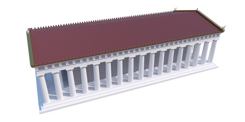 Parthenon, ancient greek temple, visualization, 3D illustration