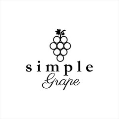 simple grape logo design ,vine fruit vector illustration