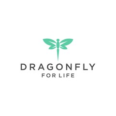 insect dragon fly logo design vector image template